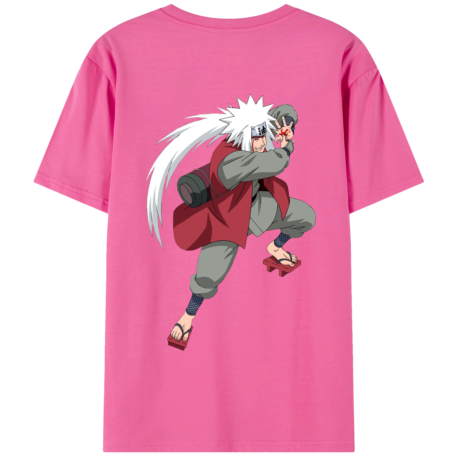 （画像用） NARUTO -ナルト- 自来也（じらいや） Jiraiya レディース半袖Tシャツ(バックプリント)